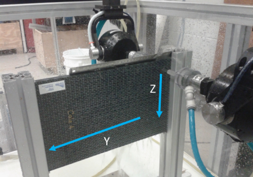 C-scan setup-axes directions